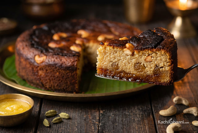 Chhena Poda, a very dark, almost blackened cracked top crust