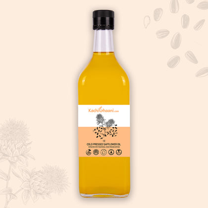 Cold pressed safflower kardai oil bottle – KachiGhaani
