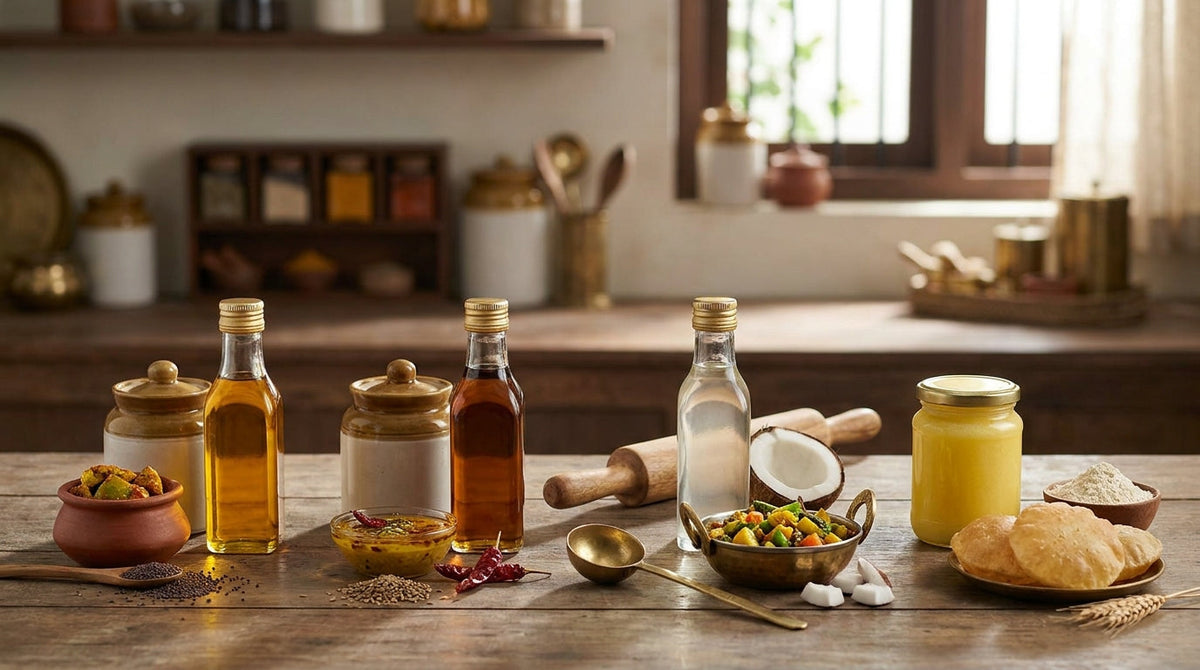 The kitchen oil chart: which oil for dal, sabzi, poori, achaar and baking