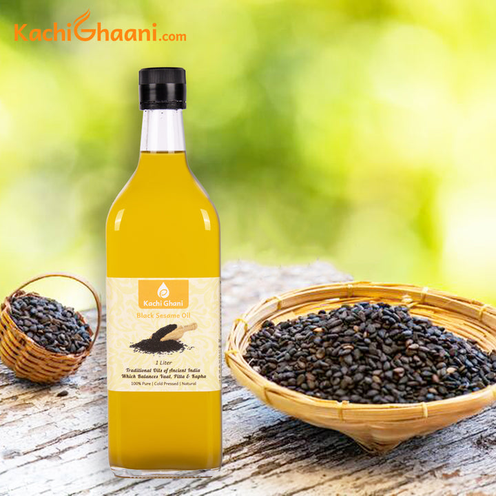 Wooden Cold Pressed Black Sesame Oil