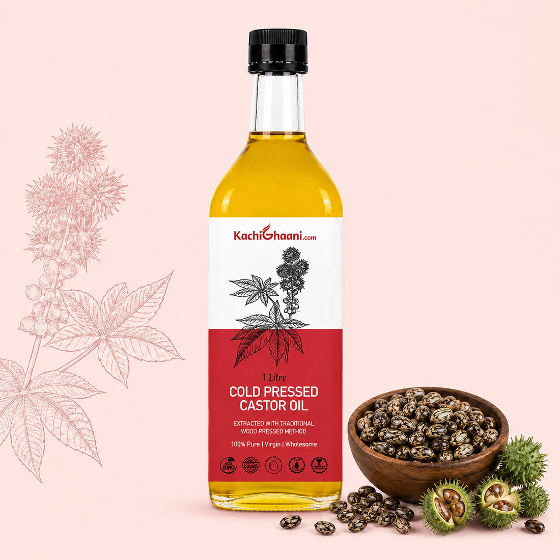 Truly cold pressed castor oil bottle – KachiGhaani