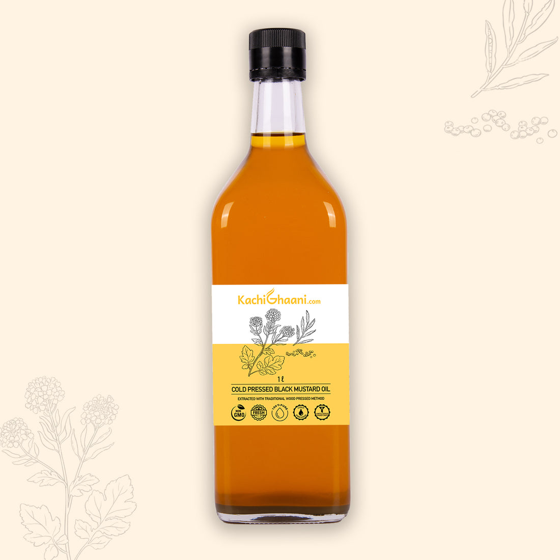 Kachi ghani black mustard oil bottle – KachiGhaani