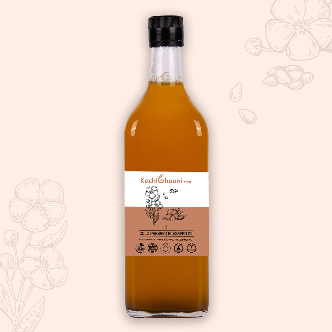 Cold pressed flaxseed oil bottle – KachiGhaani
