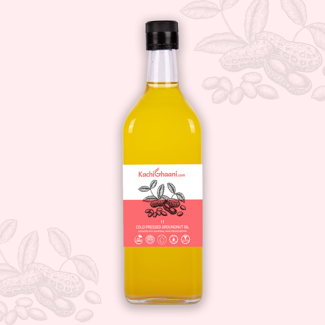 Wood pressed groundnut oil bottle – KachiGhaani