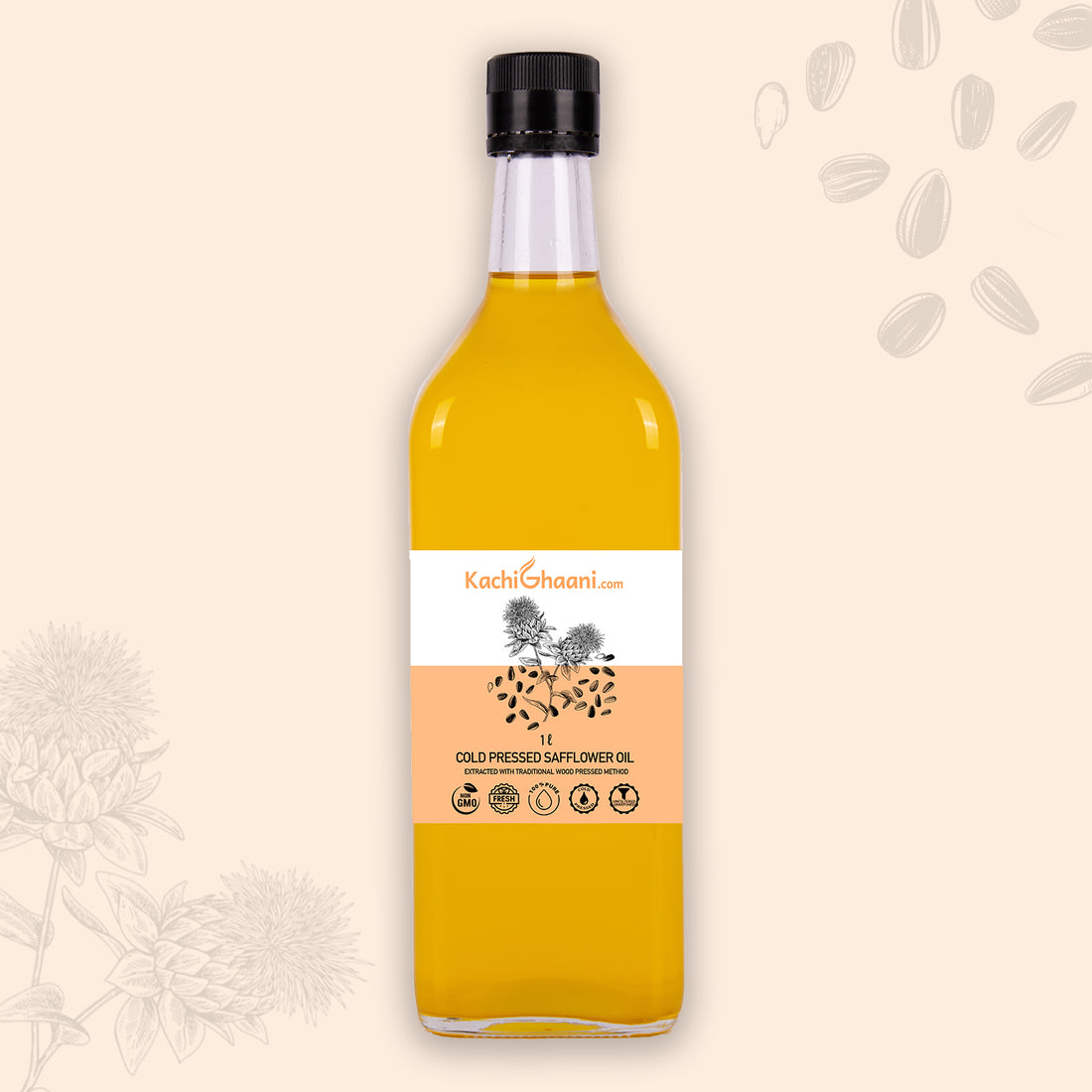 Cold pressed safflower kardai oil bottle – KachiGhaani