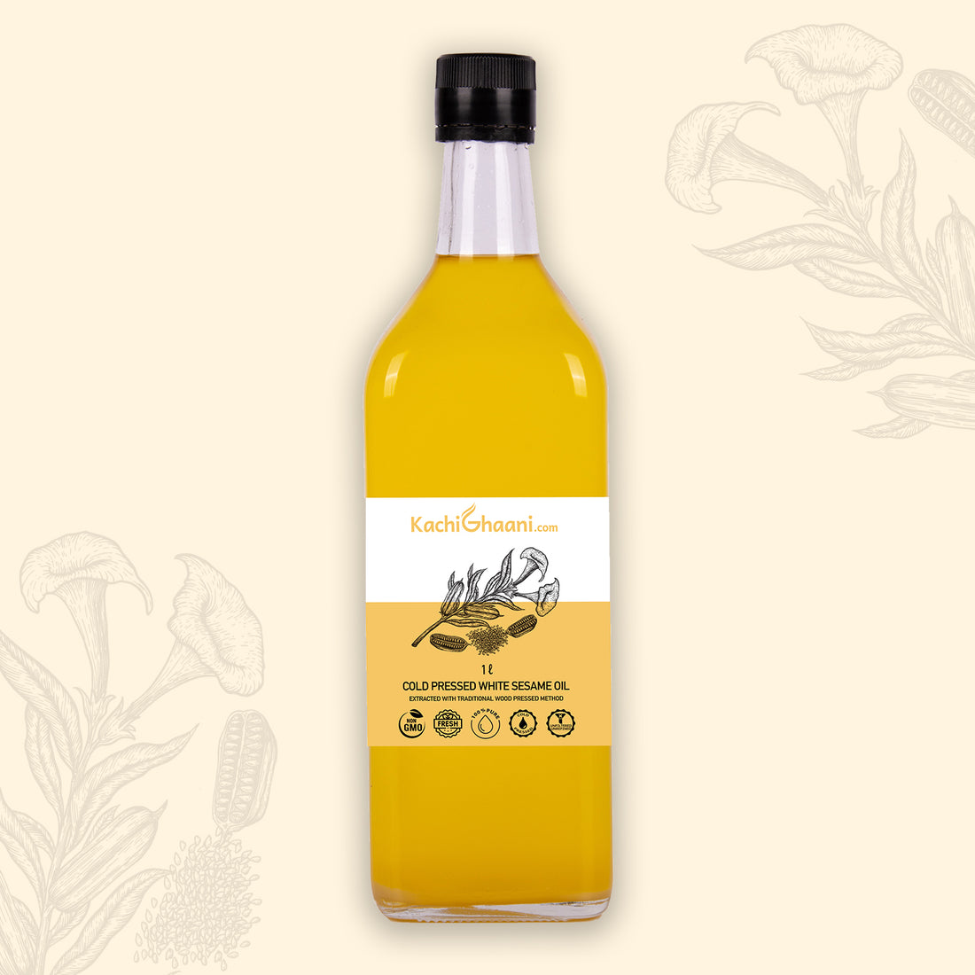 Cold pressed white sesame til oil bottle – KachiGhaani