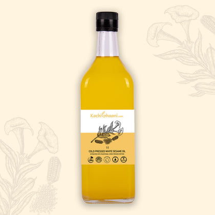 Cold pressed white sesame til oil bottle – KachiGhaani